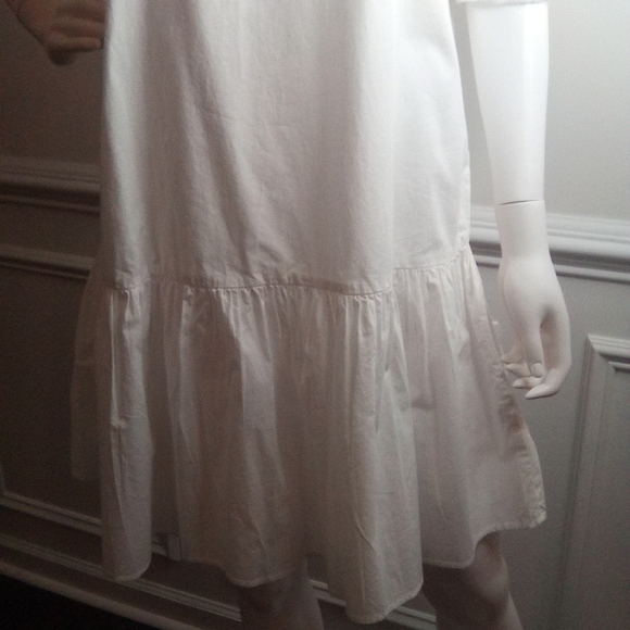 Women's Samson White Puff Sleeve Dress, Size Large, White - Picture 13 of 16